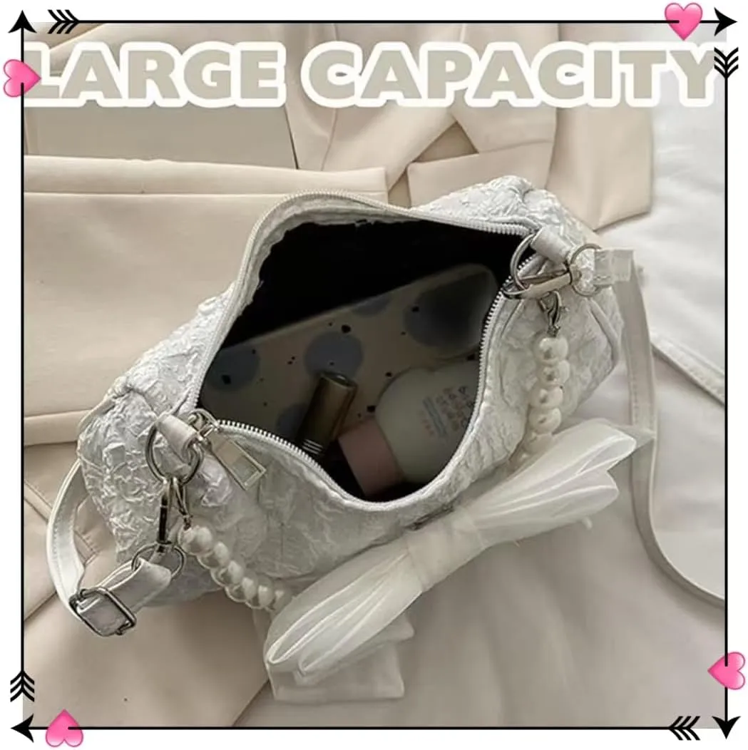 Pearl Handbags for Ladies: Vintage Bow - Tie Cross - Body & Multifunctional Shoulder Bags