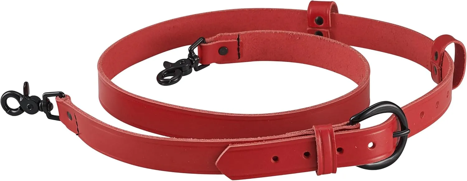 Perfect Fit Shield Wallets Firefighter Leather Radio Strap Black Hardware and Fireman Red Leather