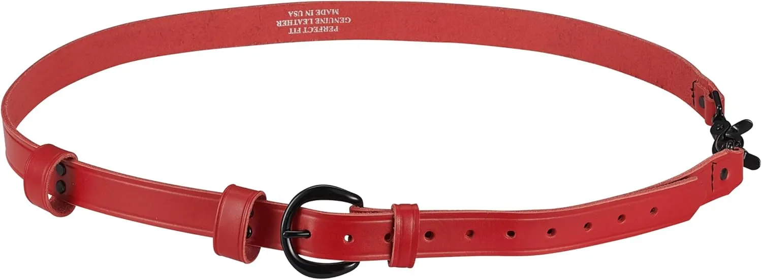 Perfect Fit Shield Wallets Firefighter Leather Radio Strap Black Hardware and Fireman Red Leather