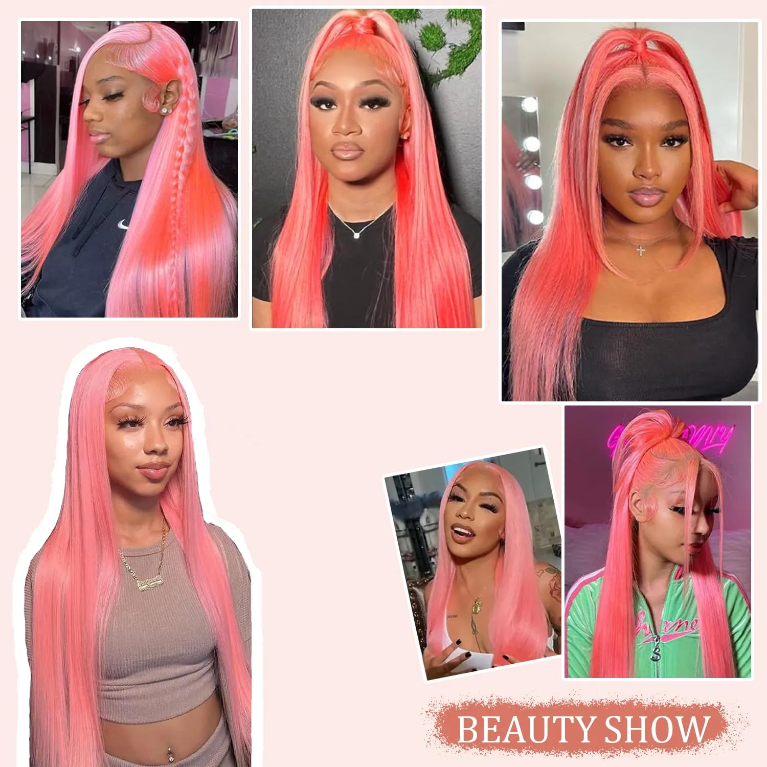 Pink Wig Human Hair 13x4 Hd Straight Lace Front Wigs Human Hair Pink Human Hair Wigs for Women Wear and Go Glueless Hot Pink Lace Front Wig Pre Plucked with Baby Hair 24 inch