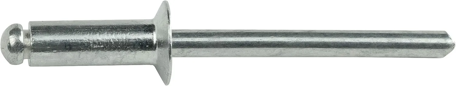 Pop Rivets - 3/16" x 1/2" (100 pcs) Heavy Duty, Open-End, Aluminum, Dome-Head Blind Rivets, Corrosion-Resistant & High Shear Strength, 6-8 Gap .376" - .500"