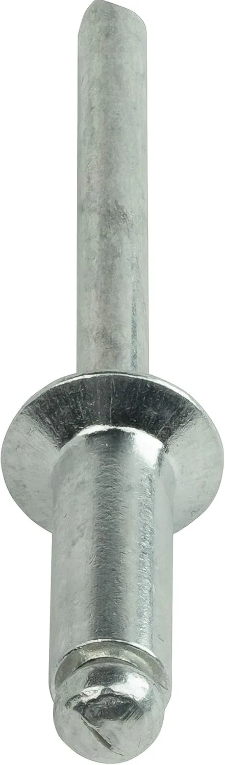 Pop Rivets - 3/16" x 1/2" (100 pcs) Heavy Duty, Open-End, Aluminum, Dome-Head Blind Rivets, Corrosion-Resistant & High Shear Strength, 6-8 Gap .376" - .500"