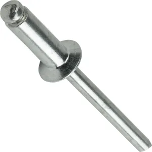 Pop Rivets - 3/16" x 1/2" (100 pcs) Heavy Duty, Open-End, Aluminum, Dome-Head Blind Rivets, Corrosion-Resistant & High Shear Strength, 6-8 Gap .376" - .500"