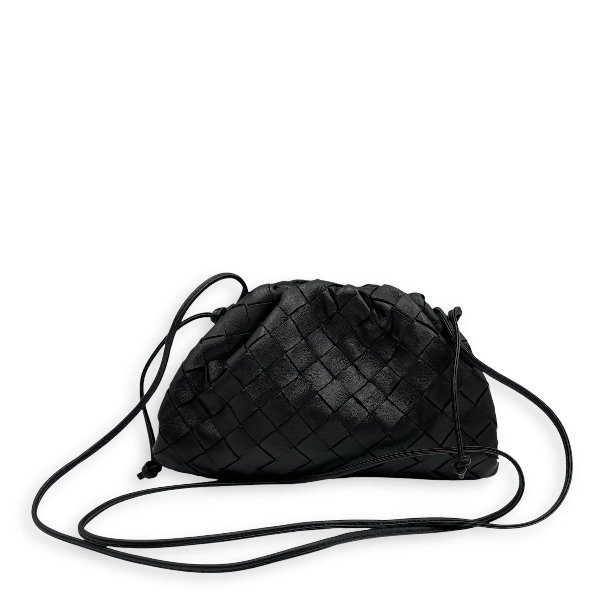 Pouch bag Intrecciato Black Crossbody Bag in Nappa Leather