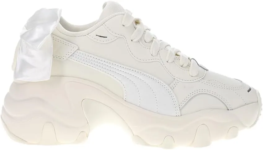 PUMA Womens Pulsar Bowknot Platform Lace Up Sneakers Shoes Casual - White - Size 8 M