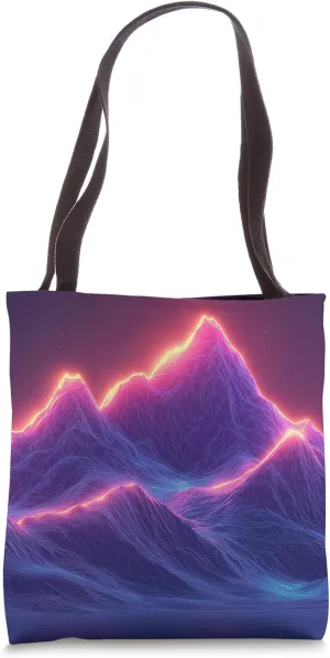 Purple Mountains Geometric Polygon Tote Bag