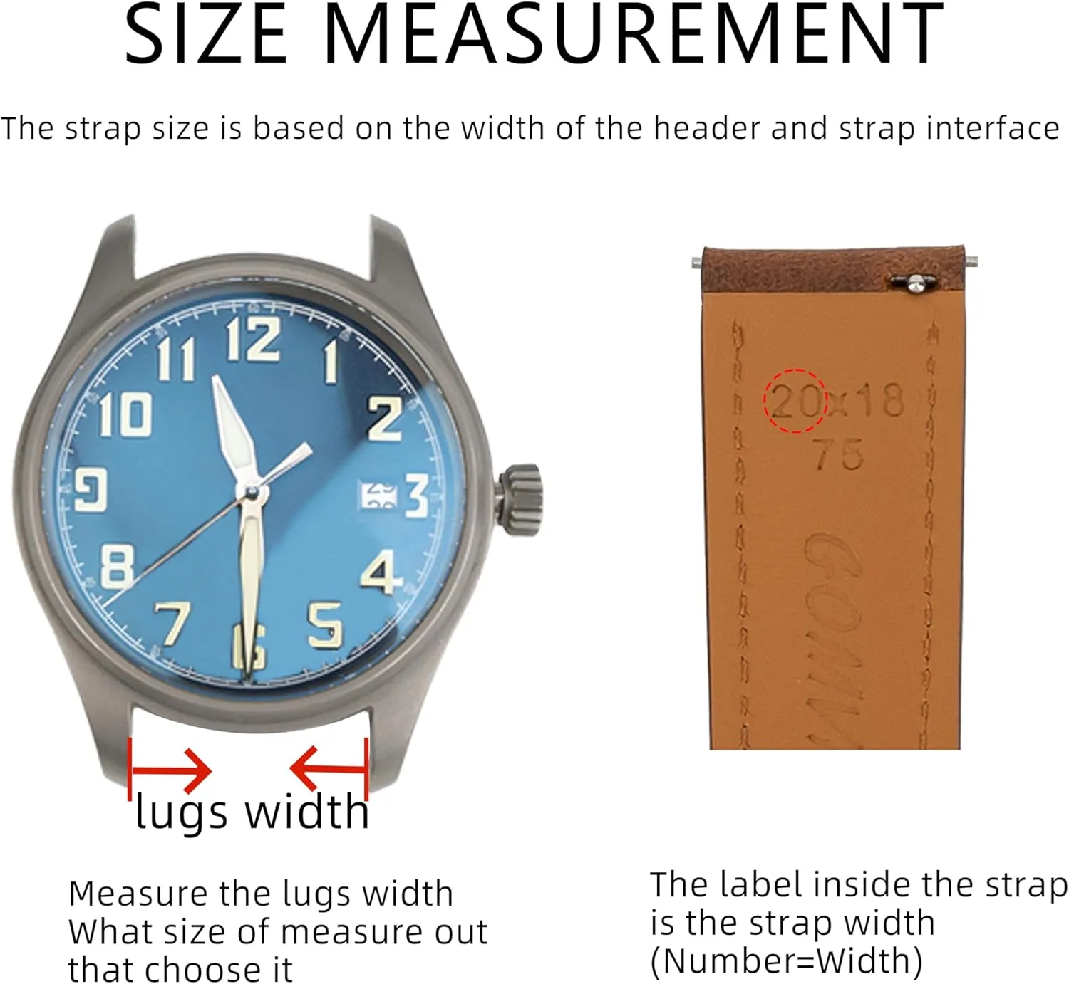Quick Release Leather Watch Bands 14mm 16mm 18mm 19mm 20mm 21mm 22mm 24mm,Vintage Oil Wax-Tanned Leather Watch Straps Men's Watch Band Replacement Watch Strap for Men Women