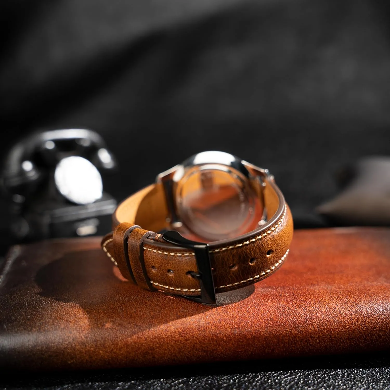 Quick Release Leather Watch Bands 14mm 16mm 18mm 19mm 20mm 21mm 22mm 24mm,Vintage Oil Wax-Tanned Leather Watch Straps Men's Watch Band Replacement Watch Strap for Men Women