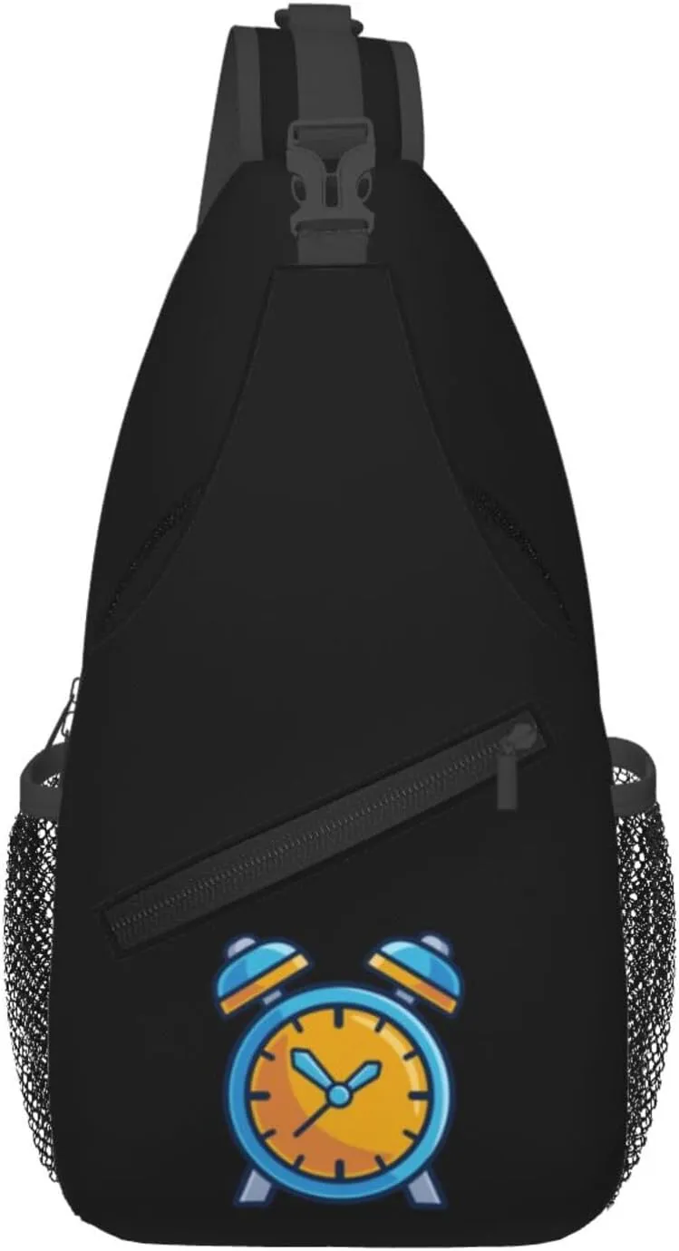 Quiet Alarm Clock Crossbody Bags For Women Men Chest Backpack Gym Shoulder Bag Travel Outdoor Sports Casual Crossbody Bags
