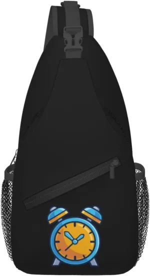 Quiet Alarm Clock Crossbody Bags For Women Men Chest Backpack Gym Shoulder Bag Travel Outdoor Sports Casual Crossbody Bags