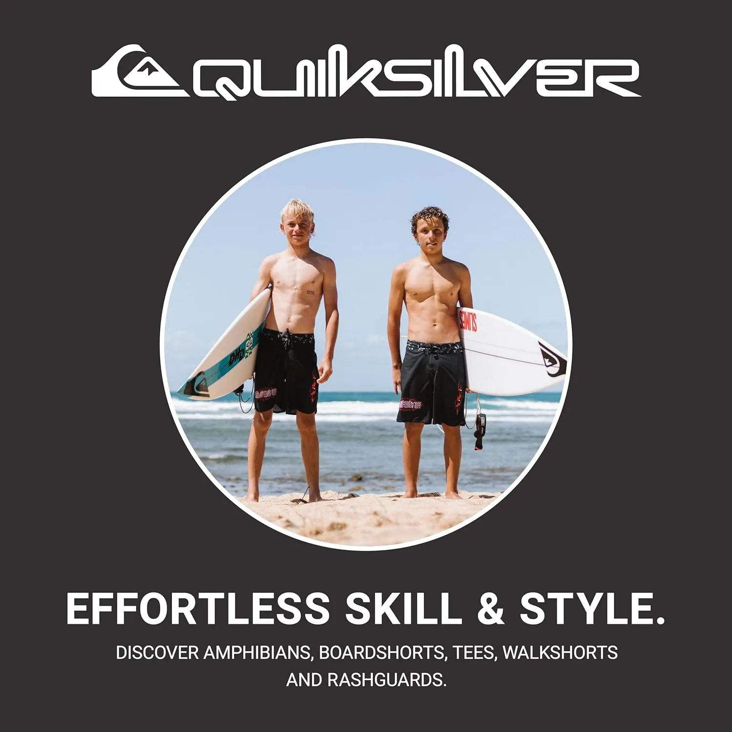 Quiksilver Boys' Volley Swim Trunks with UPF 50  Sun Protection, Quick Dry Bathing Suit Shorts