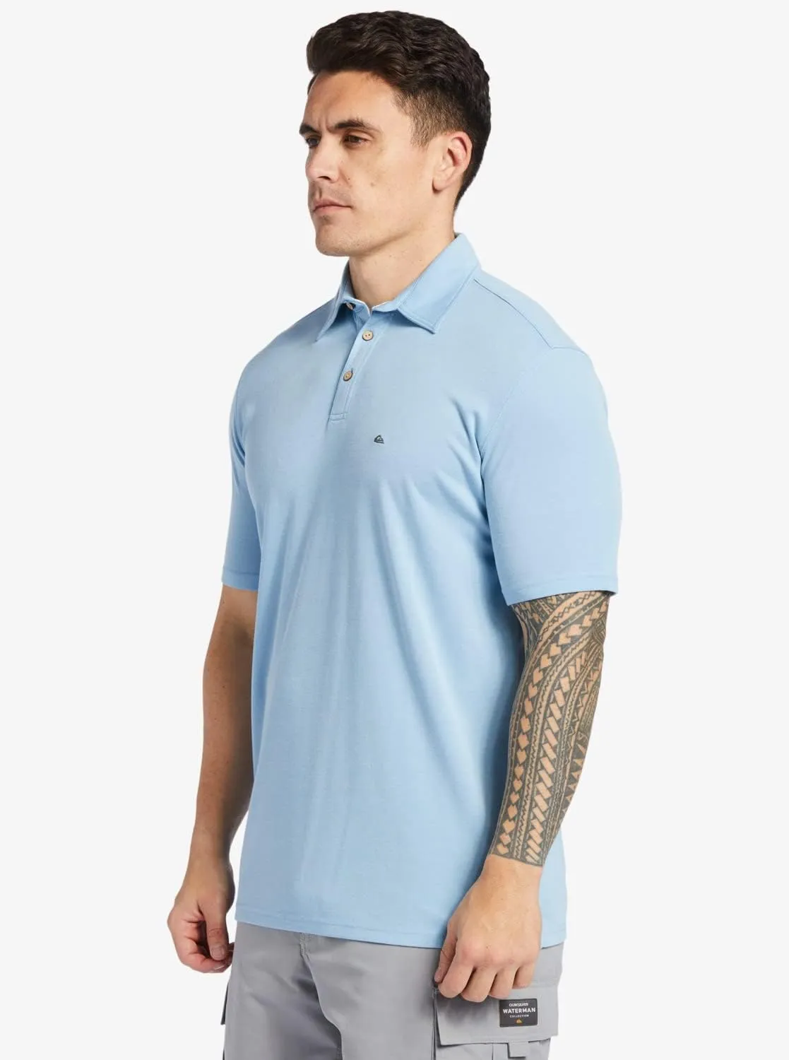 Quiksilver Men's Water 2 Lightweight Quick Dry Collared Polo Shirt