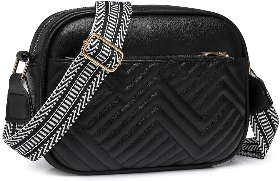 Quilted Crossbody Bags for Women, Vegan Leather Purses Small Shoulder Handbags with Strap Women's Handbags Trendy