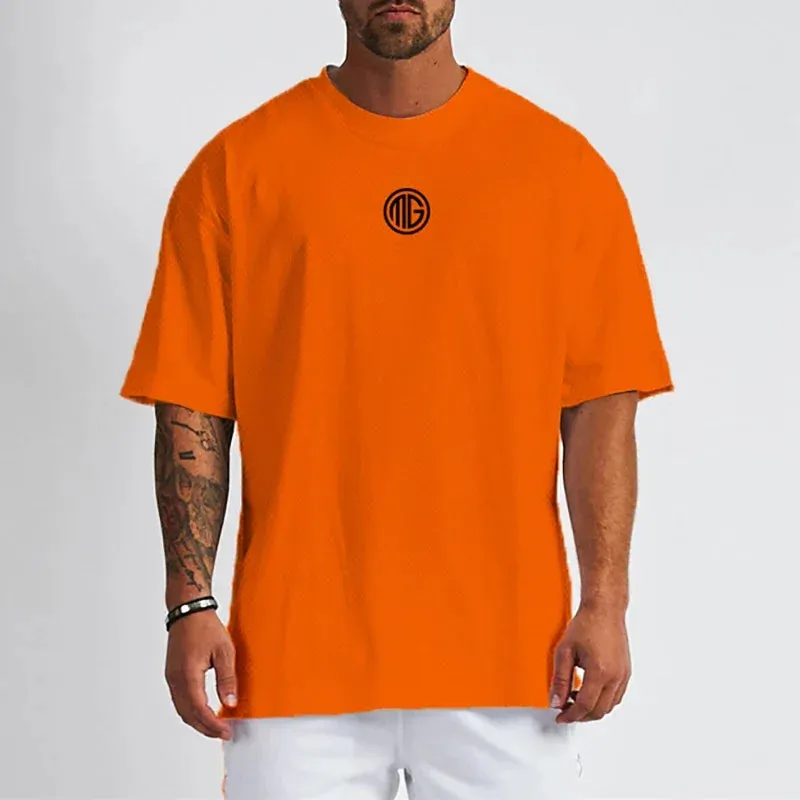 "Men's Oversized Quick-Dry Gym Shirt-Loose Fit Bodybuilding Sportswear