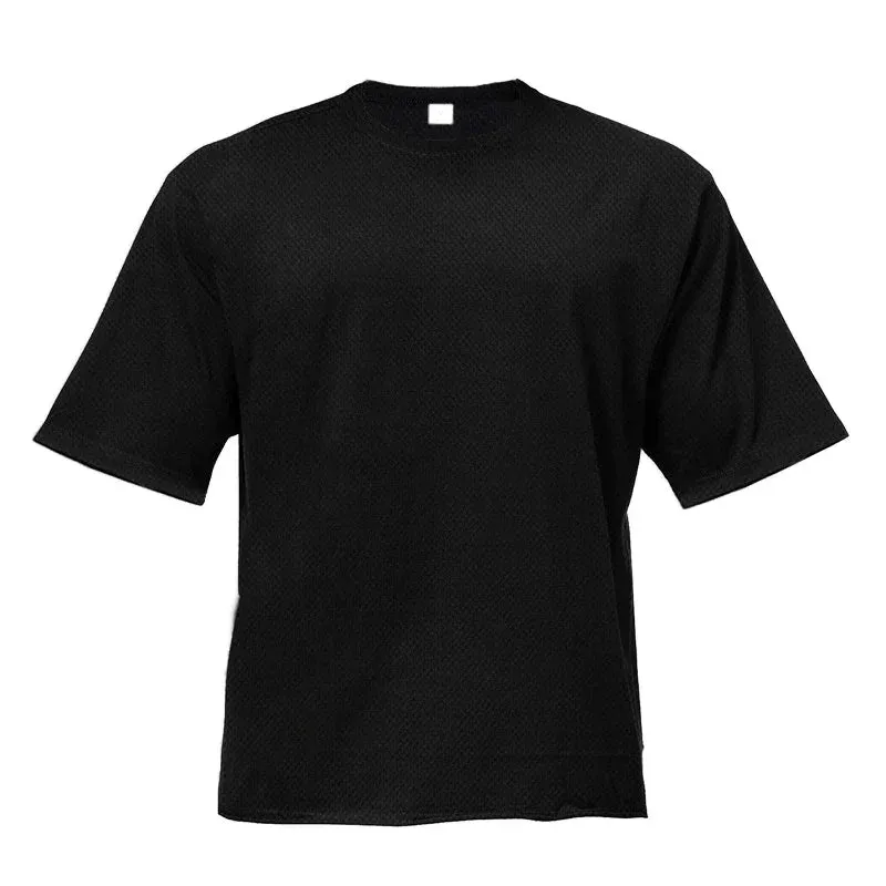 "Men's Oversized Quick-Dry Gym Shirt-Loose Fit Bodybuilding Sportswear