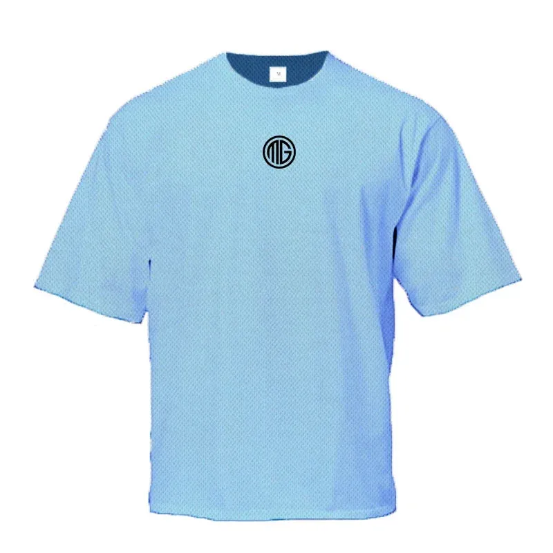 "Men's Oversized Quick-Dry Gym Shirt-Loose Fit Bodybuilding Sportswear