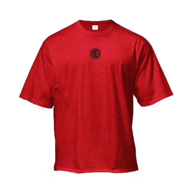 "Men's Oversized Quick-Dry Gym Shirt-Loose Fit Bodybuilding Sportswear