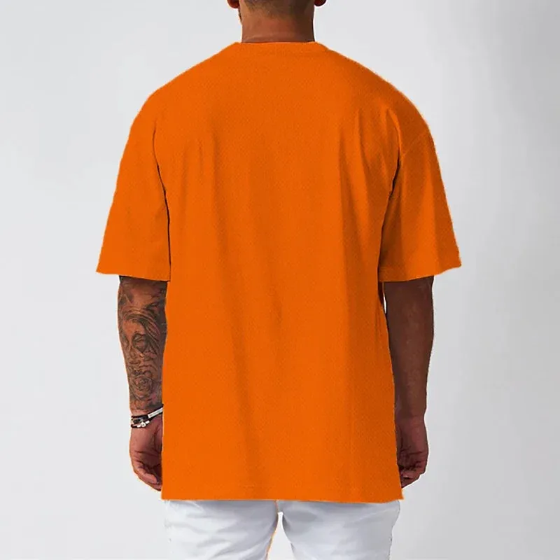 "Men's Oversized Quick-Dry Gym Shirt-Loose Fit Bodybuilding Sportswear