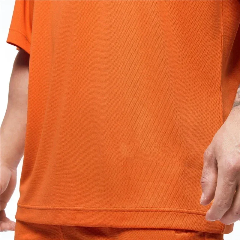"Men's Oversized Quick-Dry Gym Shirt-Loose Fit Bodybuilding Sportswear