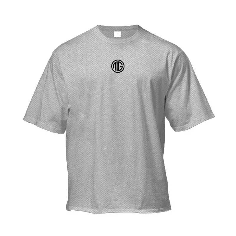 "Men's Oversized Quick-Dry Gym Shirt-Loose Fit Bodybuilding Sportswear