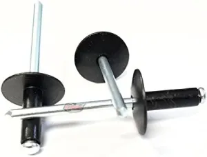 Racer's Speed Shop Black 3/16" Rivet Large Flange Aluminum Head Steel Mandrel Blind Pop Rivets 250 pk