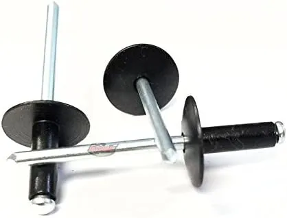 Racer's Speed Shop Black 3/16" Rivet Large Flange Aluminum Head Steel Mandrel Blind Pop Rivets 250 pk