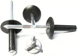 Racer's Speed Shop Flat Black 3/16" Large Head Tri-Fold Exploding Aluminum Mandrel Pop Rivets 100 pack