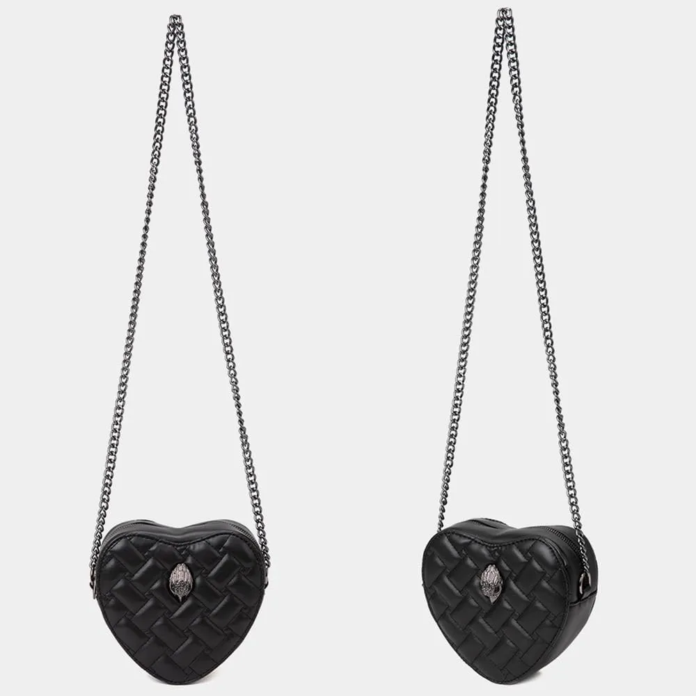 Rainbow Stripe Heart Shaped Purse for Women Crossbody Bag PU Leather Shoulder Bag Handbag Satchel