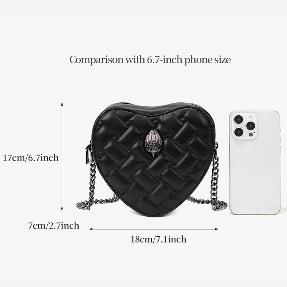 Rainbow Stripe Heart Shaped Purse for Women Crossbody Bag PU Leather Shoulder Bag Handbag Satchel