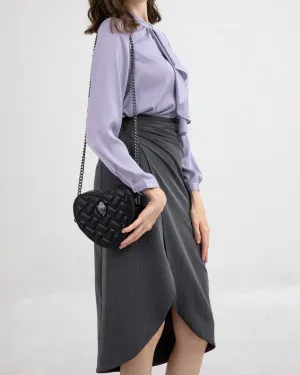 Rainbow Stripe Heart Shaped Purse for Women Crossbody Bag PU Leather Shoulder Bag Handbag Satchel