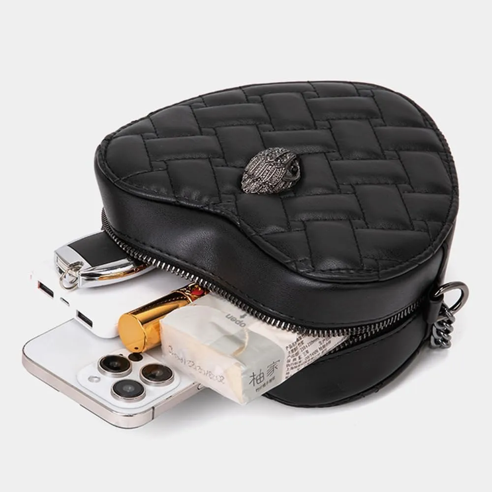 Rainbow Stripe Heart Shaped Purse for Women Crossbody Bag PU Leather Shoulder Bag Handbag Satchel