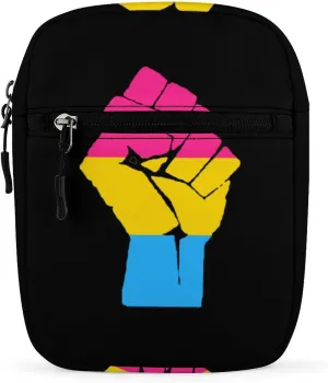 Raised Fist Pansexuality Pride Flag Mini Crossbody Bag Shoulder Bag Small Messenger Bag Unisex
