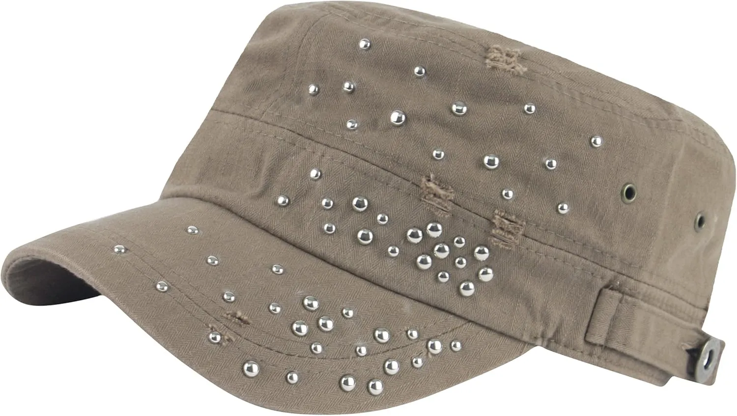 RaOn A213 Ripped Round Dome Studs Rivet Spike Spots Army Cap Golf Club Cadet Military