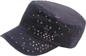 RaOn A213 Ripped Round Dome Studs Rivet Spike Spots Army Cap Golf Club Cadet Military