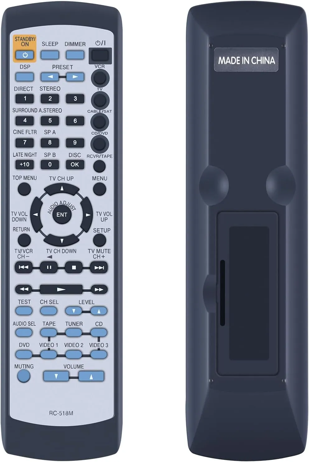 RC-518M Replacement Remote Control Compatible for Onkyo AV Receiver HTR410 HTR420 HTR510 HT5760 HTS760 XNR3007 TXNR5007 TXNR501 TXNR901 TXSR201 TXSR501 TXSR502