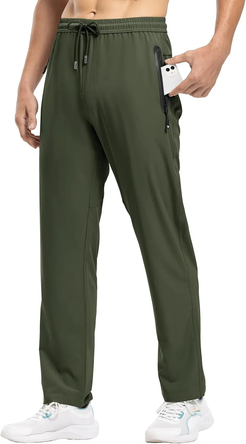 Rdruko Men's Casual Pants Lightweight Quick Dry Hiking Running Workout Outdoor Sports Sweat Pants