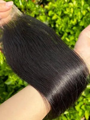 Real 2x6 HD Lace Closure Straight Unprocessed Virgin Human Hair Pre-Plucked Single Knots Natural Hair Line Ultra-thin Invisible HD Lace(14 Inch，Straight)