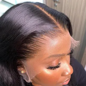 Real HD Lace Frontal 13x4 HD Frontal Ultra Thin Swiss HD Lace Bleach Knots Frontal Closure Virgin Human Hair Pre Plucked with Baby Hair Undetectable & Invisible Lace Straight 18 Inch