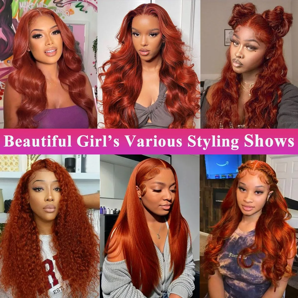 Reddish Brown 13x6 Lace Front Wigs Human Hair Body Wave 200% Density Pre Plucked Auburn Brown Human Hair Lace Front Wigs HD Transparent Lace Frontal Colored Wigs For Women 18 inch
