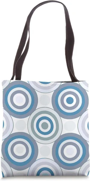 Retro Concentric Circles Geometric Pattern Nautical Blue Tote Bag