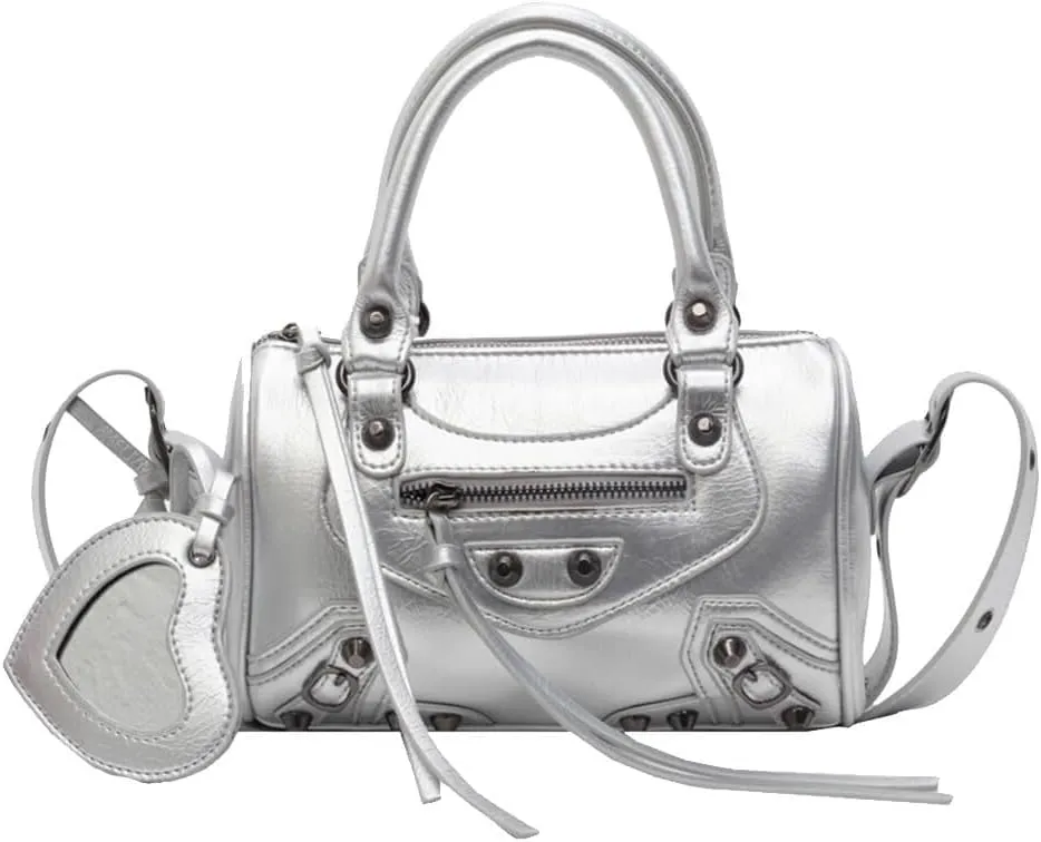 Retro Handbag Women's PU Leather Shoulder Rivet Crossbody Ladies Messenger Waterproof Top-handle Elegant Tote