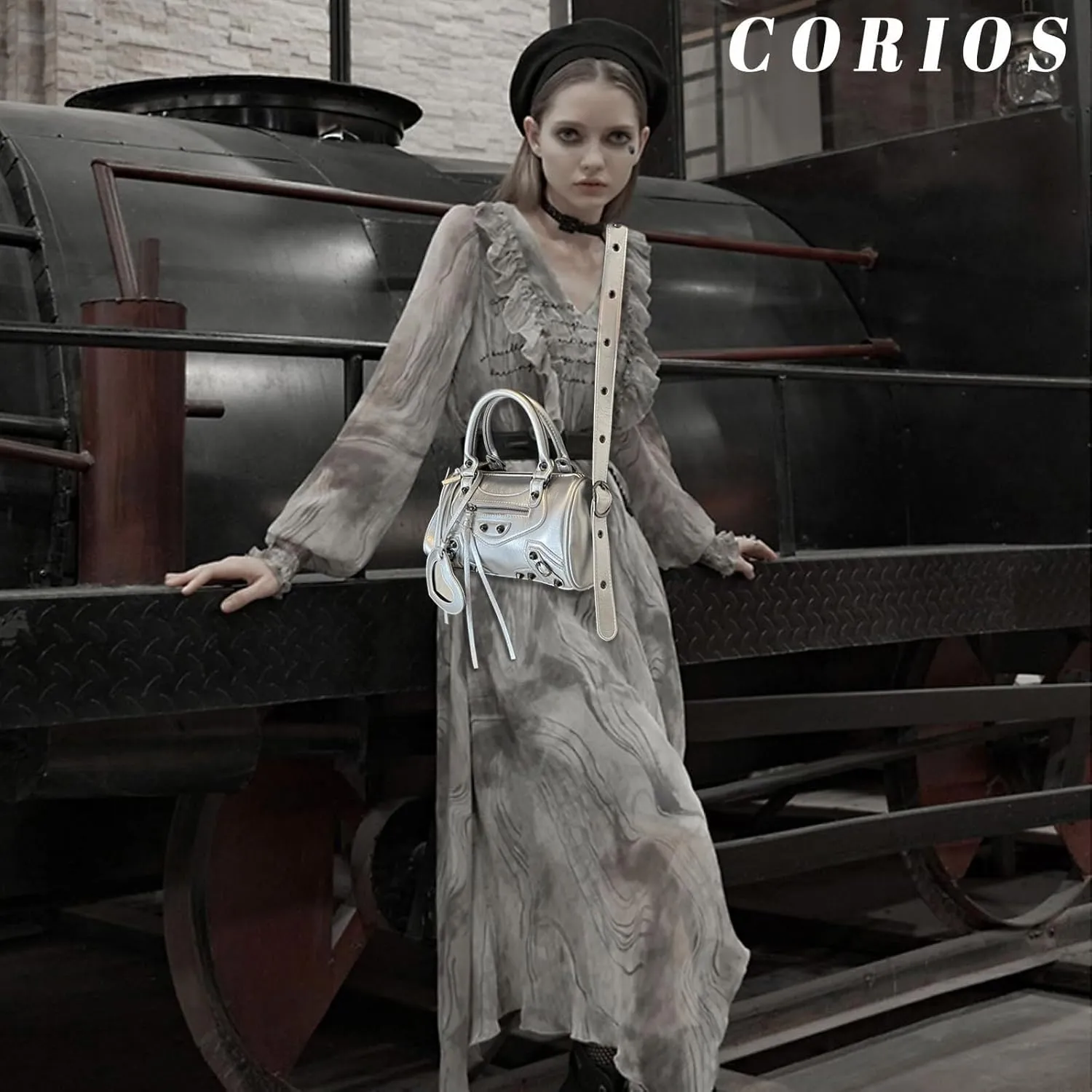 Retro Handbag Women's PU Leather Shoulder Rivet Crossbody Ladies Messenger Waterproof Top-handle Elegant Tote