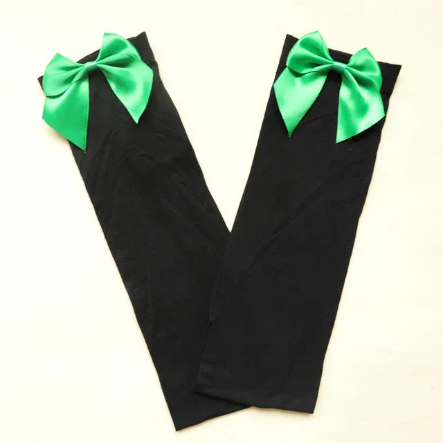 Ribbon Bowknot Thigh High Stockings