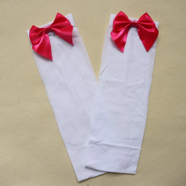 Ribbon Bowknot Thigh High Stockings