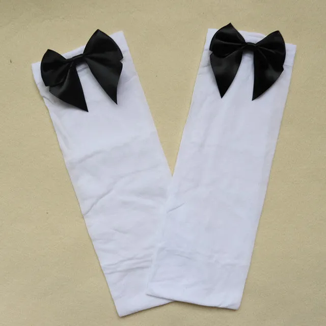 Ribbon Bowknot Thigh High Stockings