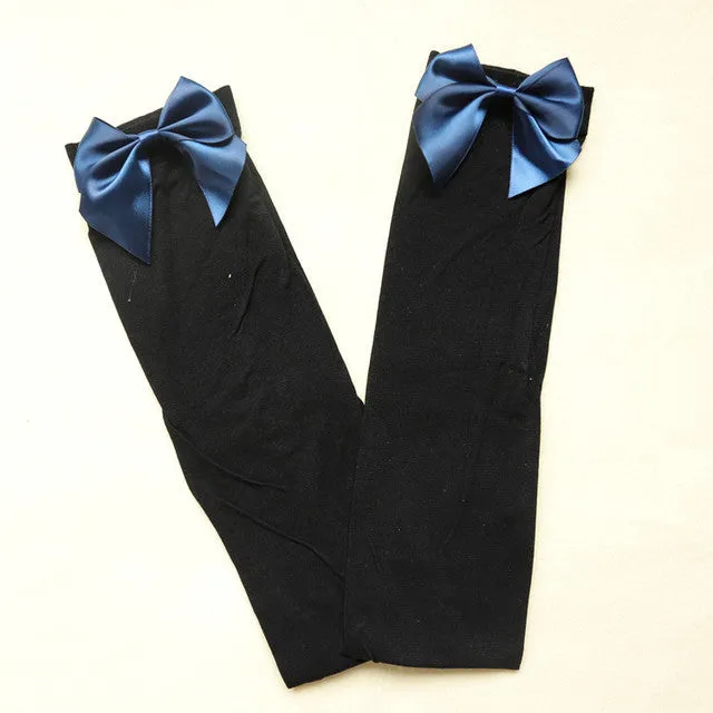 Ribbon Bowknot Thigh High Stockings