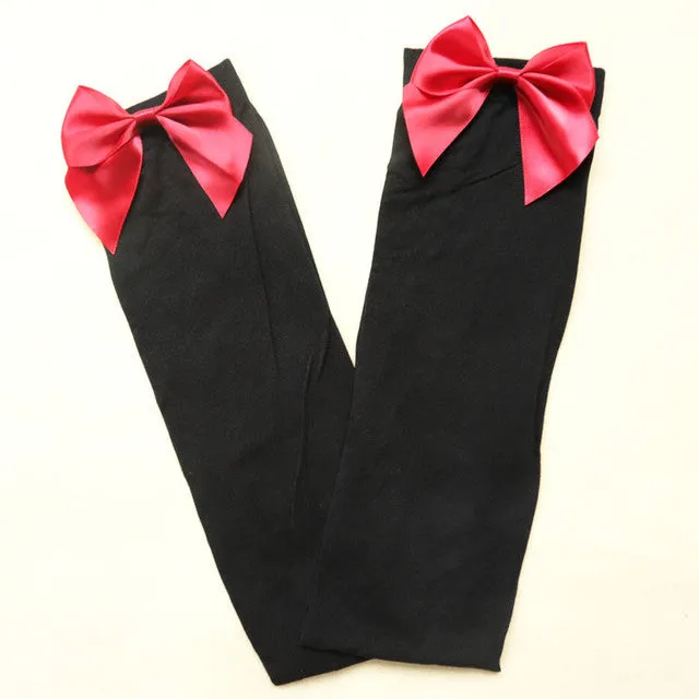 Ribbon Bowknot Thigh High Stockings
