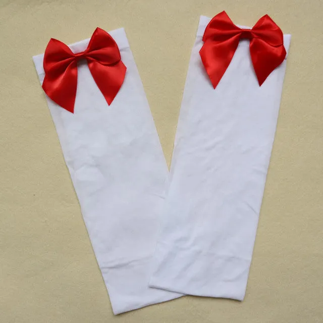 Ribbon Bowknot Thigh High Stockings