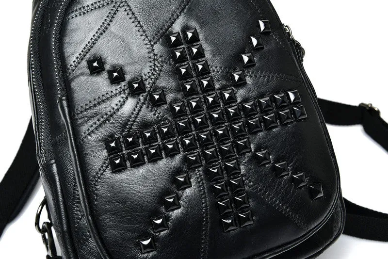 Rivet Leather Backpack
