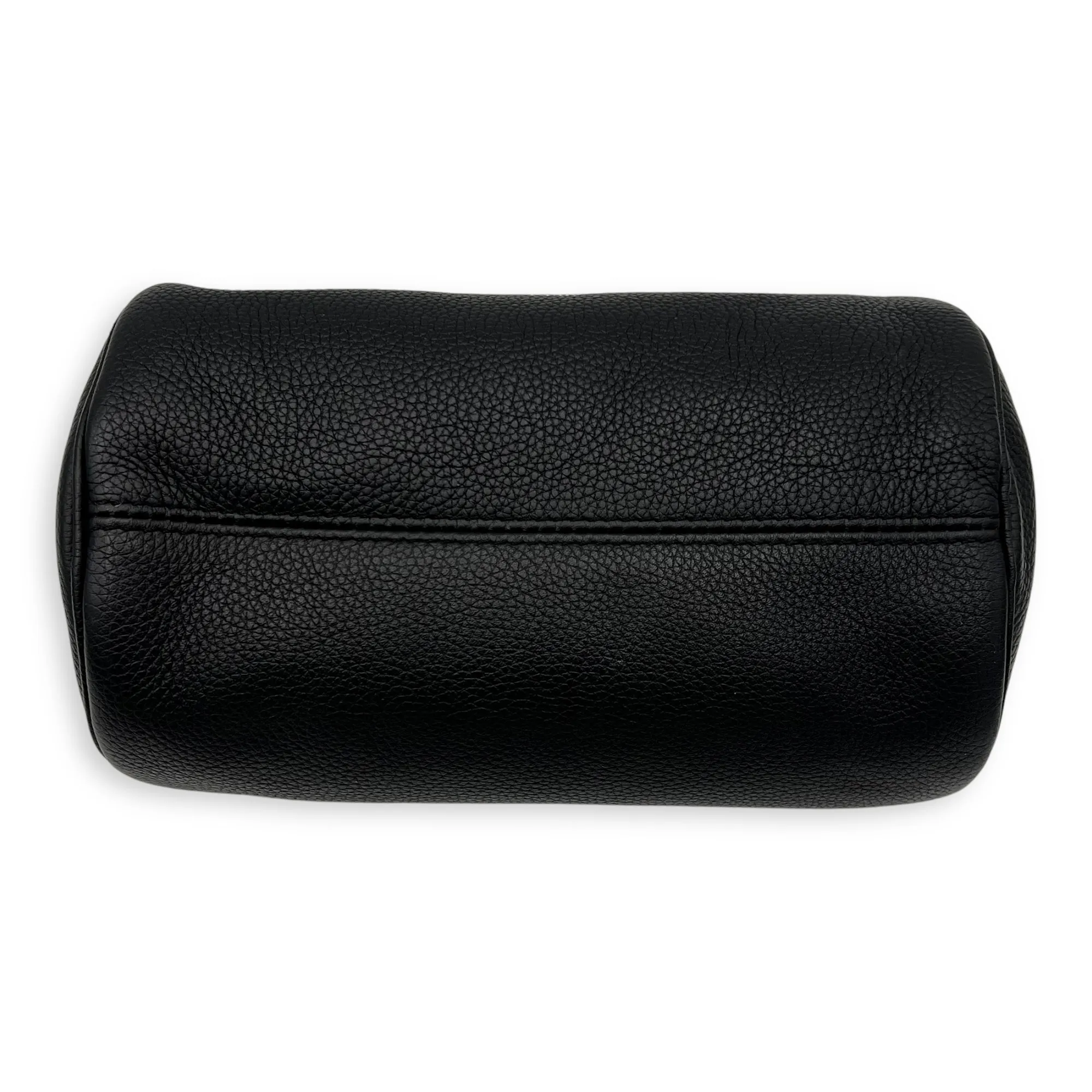 Roller Crossbody Bag Black in Calfskin, Silver hardware